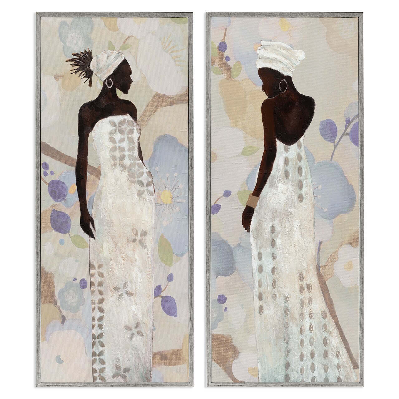 Stupell Industries Stylish Neutrals Women 2pc Framed Giclee Wall Art Set Design by Janet Tava